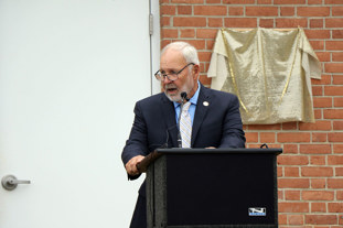 Commissioner Weaver speaking at Ribbon Cutting
