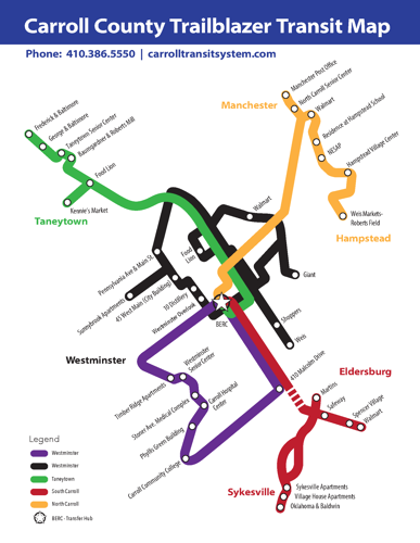 Carroll County Trailblazer Transit Map