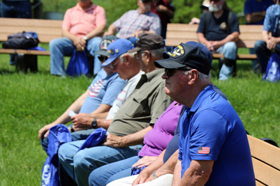 Veterans on bench at event