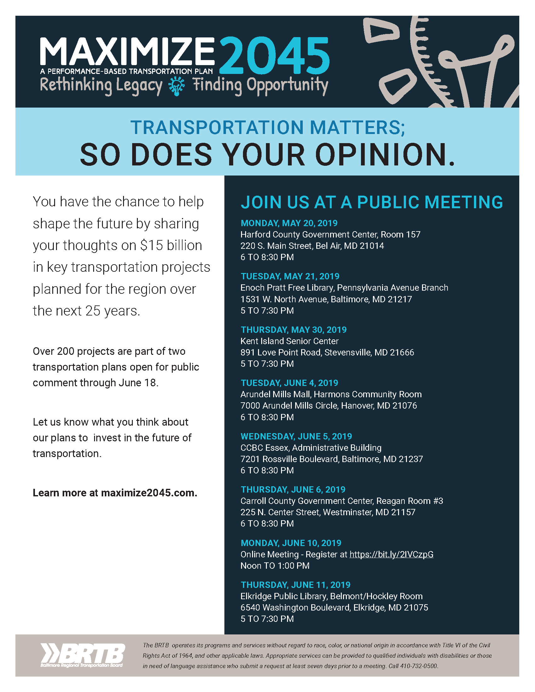 Maximize 2045 Public Meeting