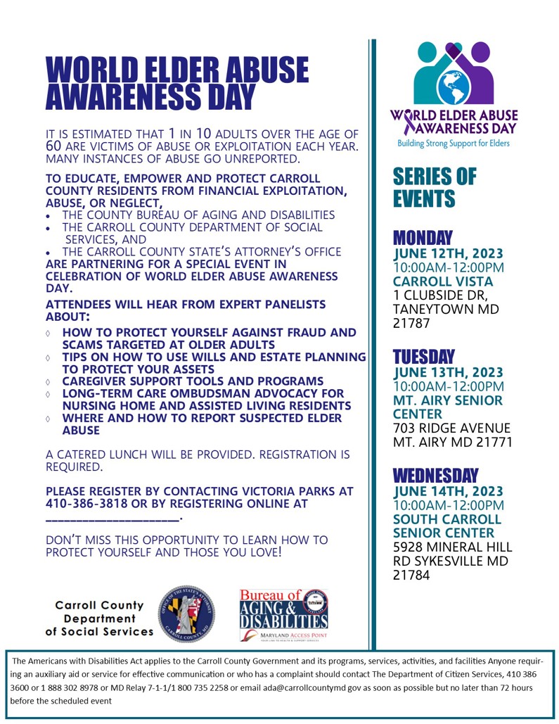 WORLD ELDER ABUSE  AWARENESS DAY 2023