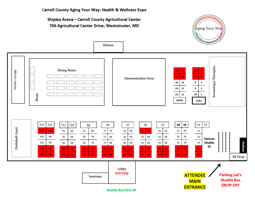 Carroll County Aging Your Way: Health & Wellness Expo Floor Plan