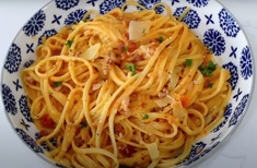 Tomato Cream Pasta with Bacon