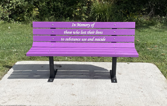 Two Benches Donated to Parks for Mental Health Awareness